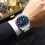 Poedagar 873 Chain Watch For Men - Silver Blue - Image 3