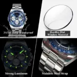 Poedagar 879 Chain Watch For Men - Silver Blue - Image 3