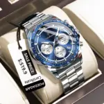 Poedagar 879 Chain Watch For Men - Silver Blue - Image 6