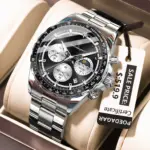 Poedagar 879 Chain Watch For Men - Silver black