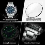 Poedagar 892 Watch  For Men-Silver Blue - Image 4