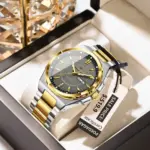 Poedagar 896 Chain Watch For Men - Silver Gold Gray - Image 2