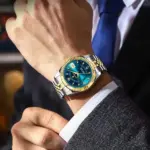 Poedagar 910 CH For Men - Silver Gold Blue - Image 2