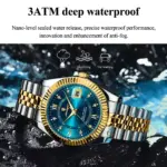 Poedagar 910 Watch For Men - Silver Gold Blue - Image 3