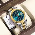 Poedagar 910 Watch For Men - Silver Gold Blue - Image 4