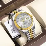 Poedagar 910 Watch For Men - Silver Gold Gray - Image 2