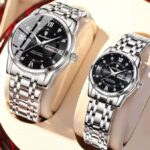 Poedagar 936 Watch For Couple - Silver Black