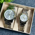 Poedagar 936 Watch For Couple - Silver Gold