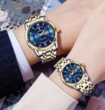 Poedagar 936 Watch For Couple - Silver Gold Blue - Image 8