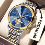 Poedagar 939 Chain Watch For Men - Gold Blue