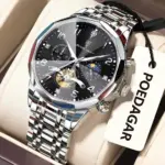 Poedagar 939 Chain Watch For Men - Silver Black