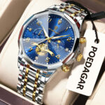 Poedagar 939 Chain Watch For Men - Silver Gold Blue