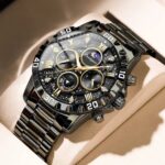 Poedagar 973 Chain Watch For Men - Black gold - Image 2
