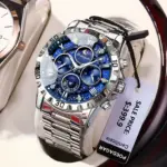 Poedagar 973 Chain Watch For Men -  Silver Blue - Image 2