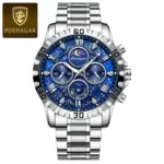 Poedagar 973 Chain Watch For Men -  Silver Blue