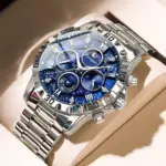 Poedagar 973 Chain Watch For Men -  Silver Blue - Image 3