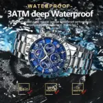 Poedagar 973 Chain Watch For Men -  Silver Blue - Image 4