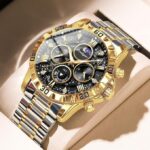 Poedagar 973 Chain Watch For Men -  Silver Gold Black - Image 2