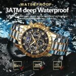 Poedagar 973 Chain Watch For Men -  Silver Gold Black - Image 3