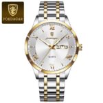 Poedagar 978 Watch For Men - Golden Silver and White