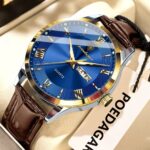 Poedagar 978 Watch For Men-Brown Blue