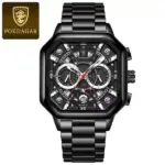 Poedagar 983 Cornograph Watch For Men - Full Black
