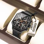 Poedagar 983 Cornograph Watch For Men - Rose Black - Image 3