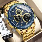 Poedagar 993 Watch For Men - Gold Blue