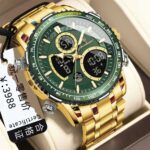 Poedagar 993 Watch For Men - Gold Green