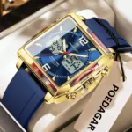 Poedagar E-109 Watch For Men - Gold Blue
