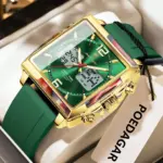 Poedagar E-109 Watch For Men - Gold Green