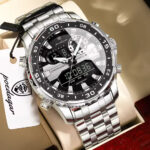 Poedagar E122 Men’s For Watch – Silve Black