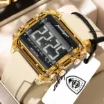 Poedagar E123 Digital Watch For Men - Gold Black