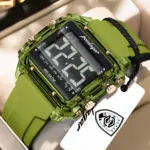 Poedagar E123 Digital Watch For Men - Green Black