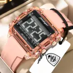 Poedagar E123 Digital Watch For Men - Pink Black
