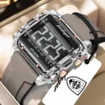 Poedagar E123 Digital Watch For Men - Silver Black