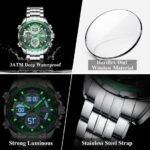 Poedagor E108 Watch For Men-Silver Green - Image 3
