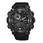 Q&Q GW87J010Y Japan Movment Sports Watch For Men - Black