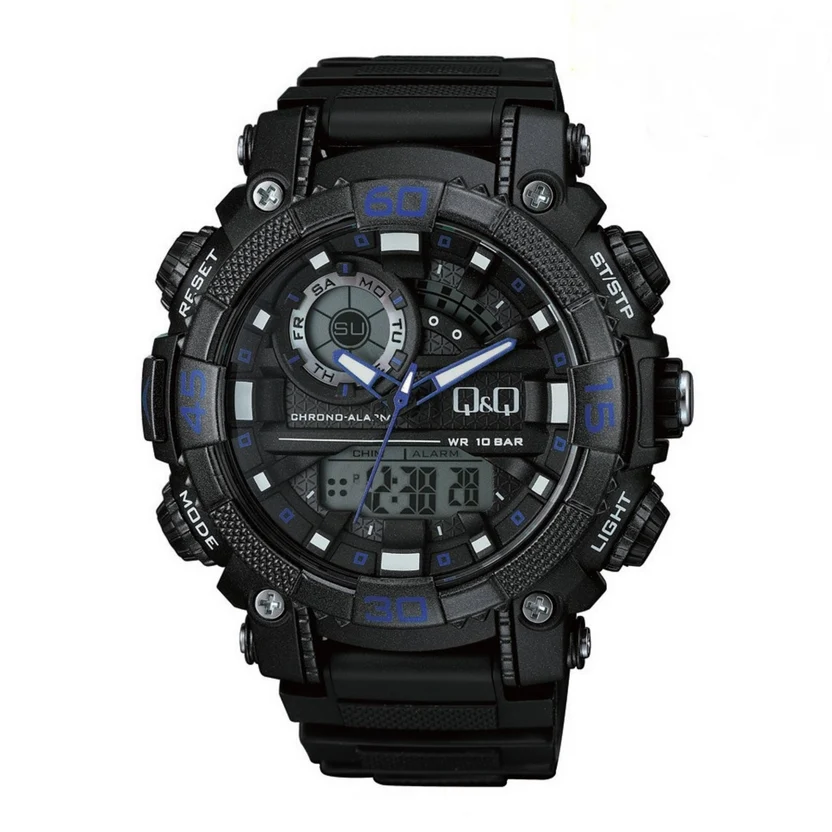 QQ-GW87J011Y-Japan-Movment-Sports-Watch-For-Men-–-Black-Blue.webp Q&Q GW87J011Y Japan Movment Sports Watch For Men – Black Blue - Image 1