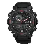 Q&Q GW87J011Y Japan Movment Sports Watch For Men – Black Red