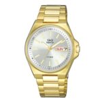 Q&Q S396 Japan Movement Superior Men’s  Watch - Golden White