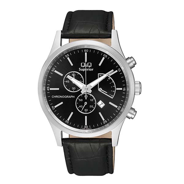 QQ-Superior-C24A-Japan-Movement-by-Citizen-Mens-Watch-Golden-black.jpg Q&Q Superior C24A Japan Movement by Citizen Men’s Watch - Silver Black - Image 1