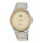 Q&Q Superior S21A Japan Movement Men’s Watch - Golden Silver Gold