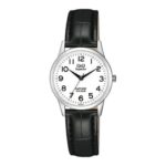Q&Q Superior S281 Sapphire GlassJapan Movement Ladies Watch - Silver Blak Belt