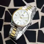 Q&Q Superior S294J401Y Japan Movement Men’s Watch - Golden Silver - Image 2