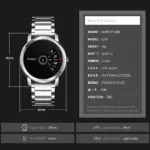 SKMEI 1260 Stainless Steel Watch For Man- Silver Black - Image 3
