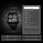 SKMEI 1299 Watch For Men- Black - Image 2