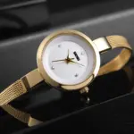 SKMEI 1390 Bracelet Watch For Women - Gold White - Image 2