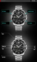 SKMEI 1649 Watch For Men- Silver - Image 2