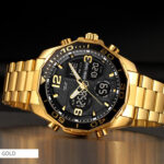 SKMEI 1649 Watch For Men- Golden Black - Image 2